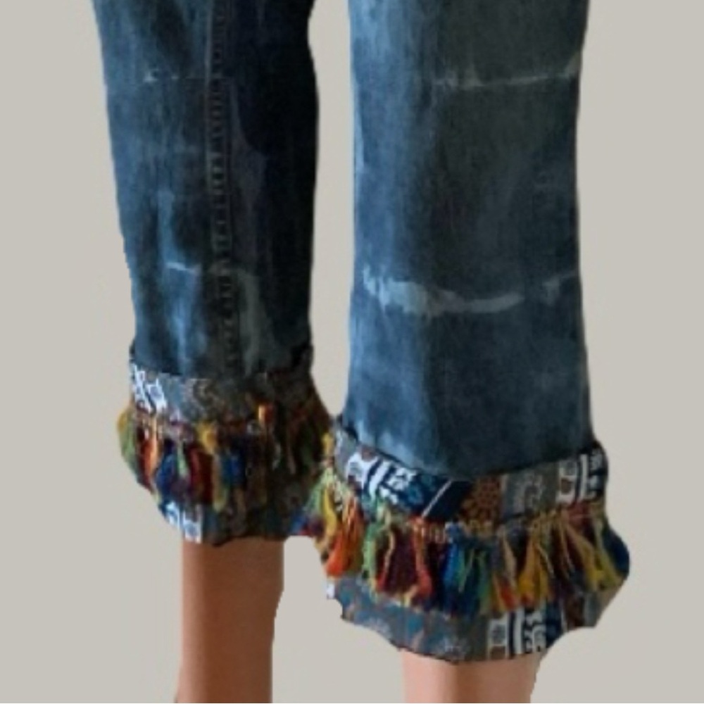 Boho Fringe Blue Jeans